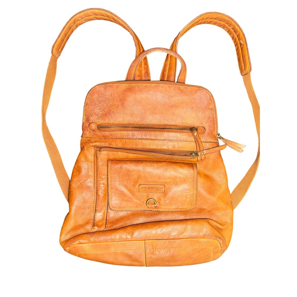 Marta Ponti Mens‎ Leather Messenger Bag Brown Backpack Satchel